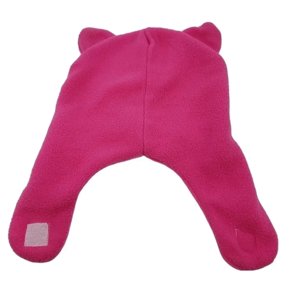Cat Beanie Hat with Silver Glitter Ears with Hair Bow